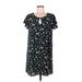 Everly Casual Dress - Shift Keyhole Short sleeves: Black Print Dresses - Women's Size Medium