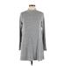 Mossimo Supply Co. Casual Dress - Mini Mock Long sleeves: Gray Marled Dresses - Women's Size Medium