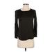 Zara Basic Long Sleeve Blouse: Black Tops - Women's Size X-Small