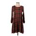Love, Fire Casual Dress: Brown Plaid Dresses - Women's Size Small