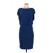 Adrianna Papell Casual Dress: Blue Print Dresses - Women's Size 10
