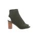 Steve Madden Heels: Green Print Shoes - Women's Size 8 - Peep Toe