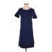 Eliane Rose Casual Dress - Shift: Blue Solid Dresses - Women's Size Small