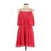 Forever 21 Contemporary Casual Dress - A-Line Scoop Neck Sleeveless: Red Print Dresses - Women's Size Medium