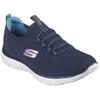 Slip-On Sneaker SKECHERS "SUMMITS", Damen, Gr. 38, blau (navy, rosa), Textil, sportlich, Schuhe, Freizeitschuh, Halbschuh, Slipper mit flexibler Traktionslaufsohle