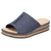 Pantolette RIEKER, Damen, Gr. 40, blau (dunkelblau), Lederimitat, klassisch, Schuhe, Keilabsatz, Sommerschuh, 150 Jahre RIEKER Jubiläumsartikel, Topseller