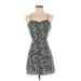 Volcom Casual Dress - Mini Sweetheart Sleeveless: Teal Print Dresses - Women's Size X-Small