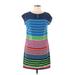 Old Navy Casual Dress - Shift Crew Neck Short sleeves: Blue Color Block Dresses - Women's Size Medium