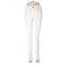 White House Black Market Jeans - Mid/Reg Rise Skinny Leg Boyfriend: White Bottoms - Women's Size 6 Petite - White Wash