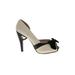 t.u.k. Heels: D'Orsay Stilleto Cocktail Party Ivory Print Shoes - Women's Size 10 - Open Toe