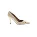 Stuart Weitzman Heels: Pumps Stilleto Cocktail Party Ivory Solid Shoes - Women's Size 8 - Pointed Toe