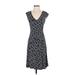 Nic + Zoe Casual Dress - A-Line V Neck Sleeveless: Blue Dresses - Women's Size X-Small