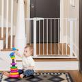 Toocapro 29.5"-40.5"Wide Metal Auto Close Baby Safety Gate Pressure Mounted Walk Thru Pet Gates Metal in White | 30 H x 40.5 W in | Wayfair