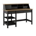 Huckins 2 Piece Rectangular Computer Desk Office Set Wood in Black/Brown Laurel Foundry Modern Farmhouse® | Wayfair