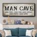 Trinx Man Cave Good Times Premium Framed Canvas- Ready To Hang Canvas, Solid Wood in Black/White | 20" H x 50" W x 1.5" D | Wayfair