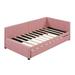 Latitude Run® Twin Size Daybed w/ Trundle Upholstered/Polyester in Pink | 30.3 H x 42.9 W x 79.1 D in | Wayfair 48D44F9428AE41EE8B8248EB21E5C24E
