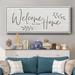Gracie Oaks Welcome To Our Home Framed On Canvas Print Canvas, Solid Wood in Brown | 24 H x 60 W x 1.5 D in | Wayfair