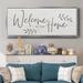 Gracie Oaks Welcome To Our Home Framed On Canvas Print Canvas, Solid Wood in Brown | 20 H x 50 W x 1.5 D in | Wayfair