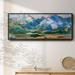 Loon Peak® Blue Mountain Peaks II - Floater Frame Print on Canvas Canvas, Solid Wood in Blue/Green | 12 H x 30 W x 1.5 D in | Wayfair