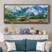 Loon Peak® Blue Mountain Peaks II - Floater Frame Print on Canvas Canvas, Solid Wood in Blue/Green | 12 H x 30 W x 1.5 D in | Wayfair