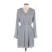 Express Outlet Casual Dress V Neck Long sleeves: Gray Dresses - Women's Size Large