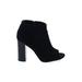 Bamboo Ankle Boots: Black Solid Shoes - Women's Size 8 - Peep Toe