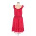 Old Navy Casual Dress Scoop Neck Sleeveless: Red Print Dresses - Women's Size Large