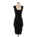 James Perse Casual Dress - Midi Scoop Neck Sleeveless: Black Solid Dresses - Women's Size Small