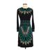 Tory Burch Casual Dress - Sheath Crew Neck Long sleeves: Green Dresses - Women's Size X-Small