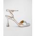 Cady Leather Crystal Heart Ankle-strap Sandals