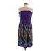 Ann Taylor LOFT Casual Dress - Midi: Purple Aztec or Tribal Print Dresses - Women's Size Medium