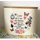 Alice in wonderland I knew who I was this morning but I've changed a few times since then pink vintage inspired box bread bin