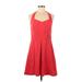 BCBGeneration Casual Dress - Mini Halter Sleeveless: Red Solid Dresses - Women's Size 8