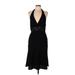 Jones Wear Dress Cocktail Dress - Midi Plunge Sleeveless: Black Print Dresses - Women's Size 10
