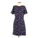 Rebecca Taylor Casual Dress - Sheath Crew Neck Short sleeves: Blue Dresses - Women's Size 8