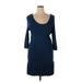 Catherine Malandrino for Design Nation Casual Dress - Mini Scoop Neck 3/4 sleeves: Blue Print Dresses - Women's Size X-Large