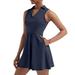 FhsagQ Women s Plus Black Denim Dress Women s Tennis Skirt with Built in Shorts Dress with 4 Pockets and Sleeveless Exercise. Navy S