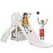 4 in 1 Toddler Slide ZPL Toddler Climber and Slide Playset Freestanding Slide Playset with Basketball Hoop Slide Playset for Kids Indoor Outdoor Playground White