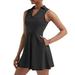 FhsagQ Women s Plus Black Denim Dress Women s Tennis Skirt with Built in Shorts Dress with 4 Pockets and Sleeveless Exercise. Black XL