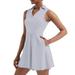 FhsagQ Women s Plus Black Denim Dress Women s Tennis Skirt with Built in Shorts Dress with 4 Pockets and Sleeveless Exercise. White L