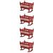 Simulation Cradle Kids Supply Model Wooden Household Decor Baby Bassinets Toys for Babies Child 4 Pieces Red