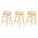 3 Pcs Wooden Bed Room Decor Bedroom Decoration Log Round Stool Accessories Color