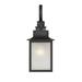 1 Light Farmhouse Steel Outdoor Wall Lantern with Pale Cream Seeded Glass-17.75 inches H By 7 inches W-English Bronze Finish Bailey Street Home