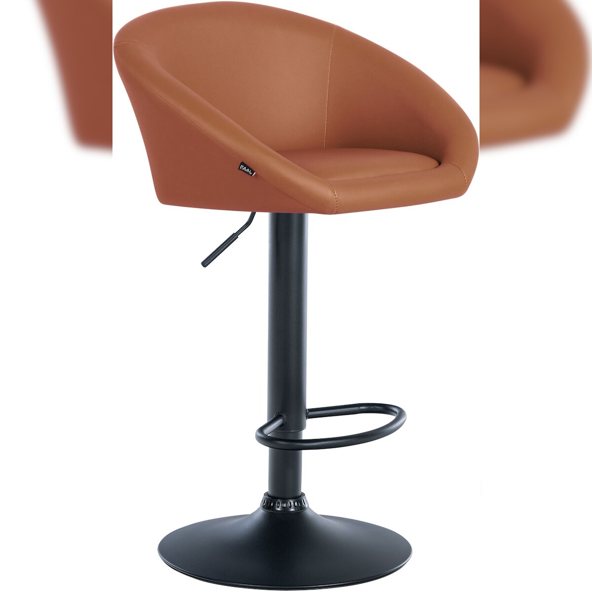 CLP Barhocker Davie Kunstleder hellbraun/Metall matt schwarz Image