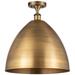 Metal Bristol 16"W Brushed Brass Semi.Flush Mount With Brushed Brass S