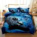 Modern Gamepad Bedding Set Boys Youth Video Game Controller Gaming Equipment Duvet Cover Decorative 3 Piece Duvet Cover With 2 Pillow Shams Full Size(No Comforter)