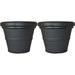 RR20BK Rolled Rim Garden Planter Black (2)