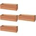 Antiseptic Wood Flower Box 4 PCS Cedar Window Boxes Wooden Planter Indoor Pots Succulent