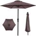 Best Choice Products 10ft Outdoor Steel Market Patio Umbrella w/ Crank Tilt Push Button 6 Ribs - Deep Taupe