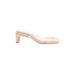 Anne Klein Mule/Clog: Slide Chunky Heel Casual Ivory Print Shoes - Women's Size 7 1/2 - Open Toe